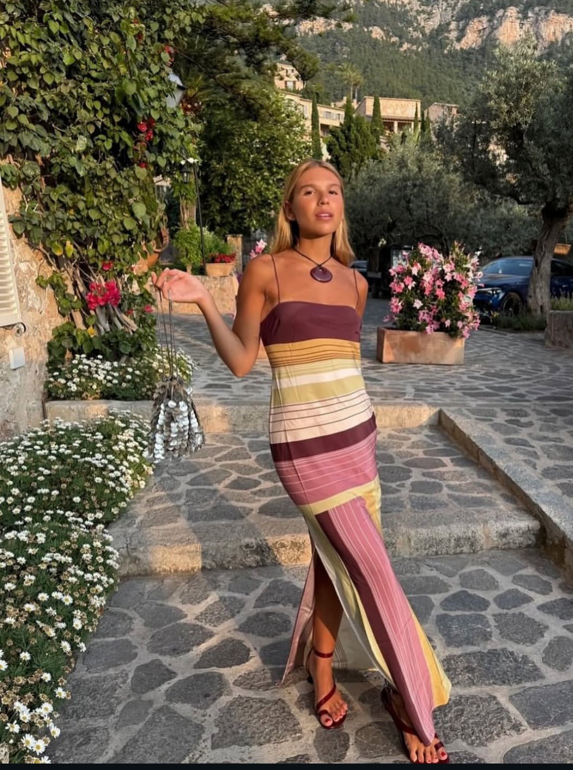 Abito midi in maglia a righe Martha