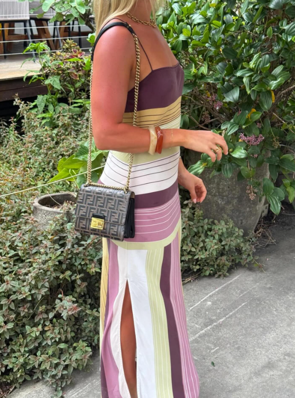 Abito midi in maglia a righe Martha