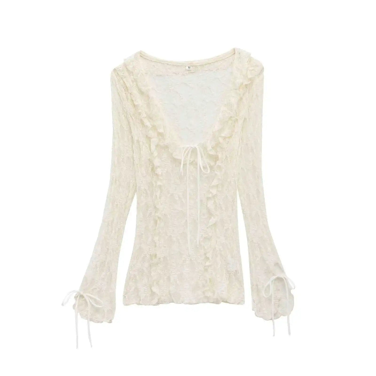 Top con colletto in pizzo a strati Mary