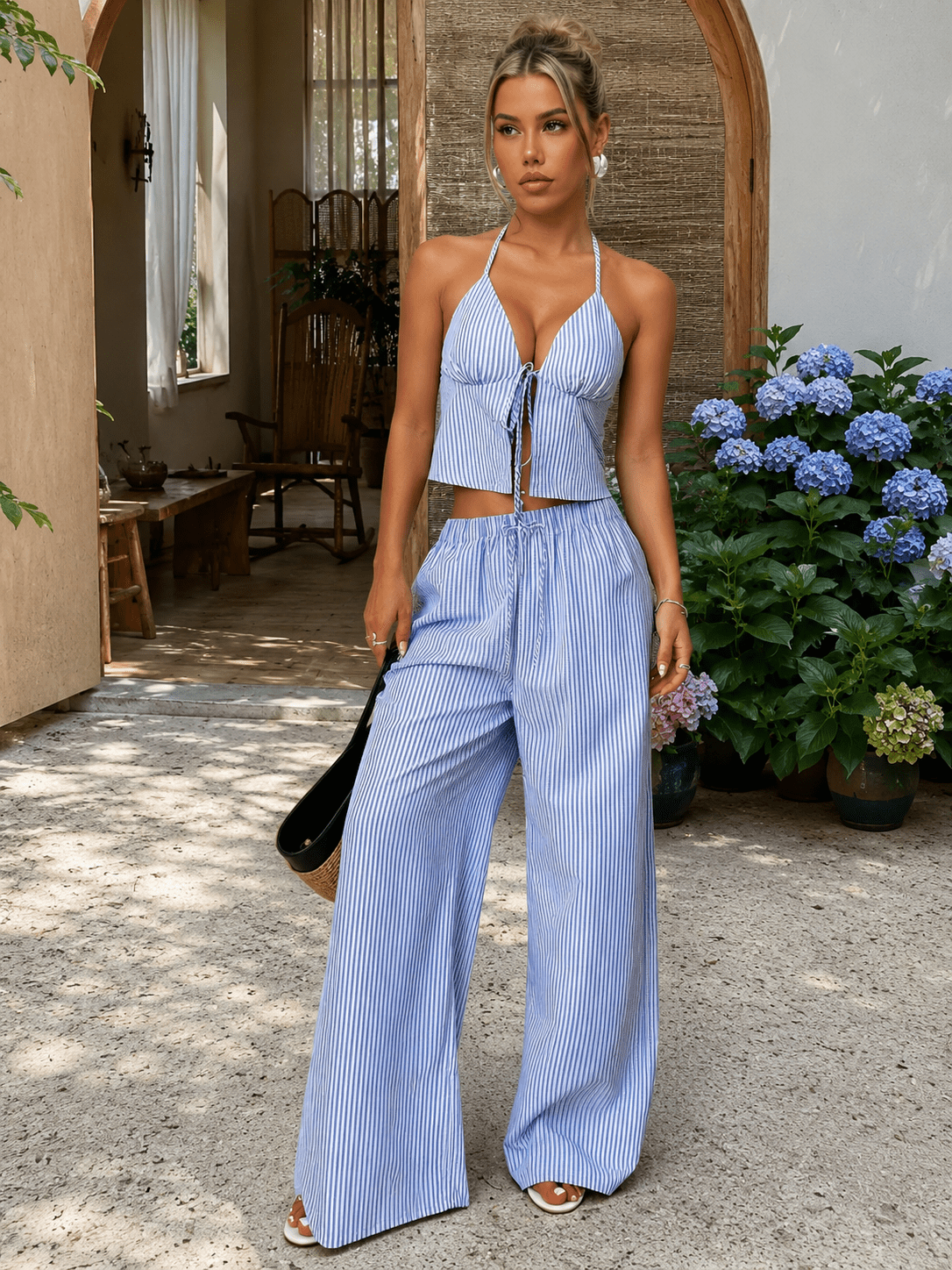 Set top halter a righe Mary