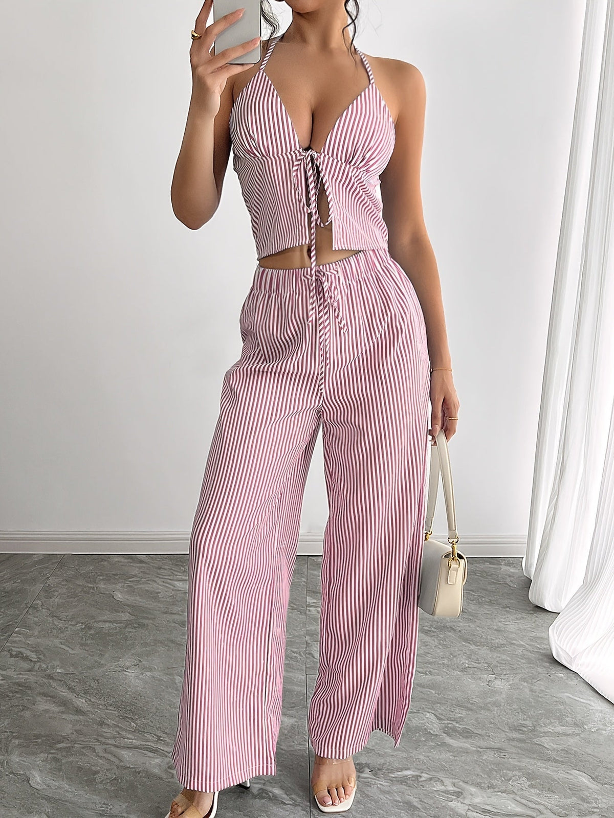 Set top halter a righe Mary