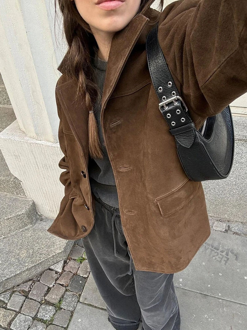 Giacca in finto camoscio Matilda