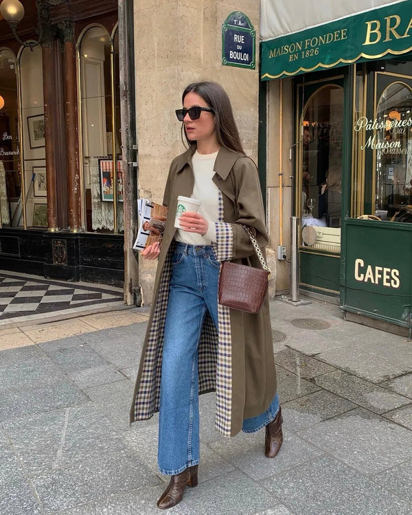 Cappotto trench lungo con bottoni Mavy