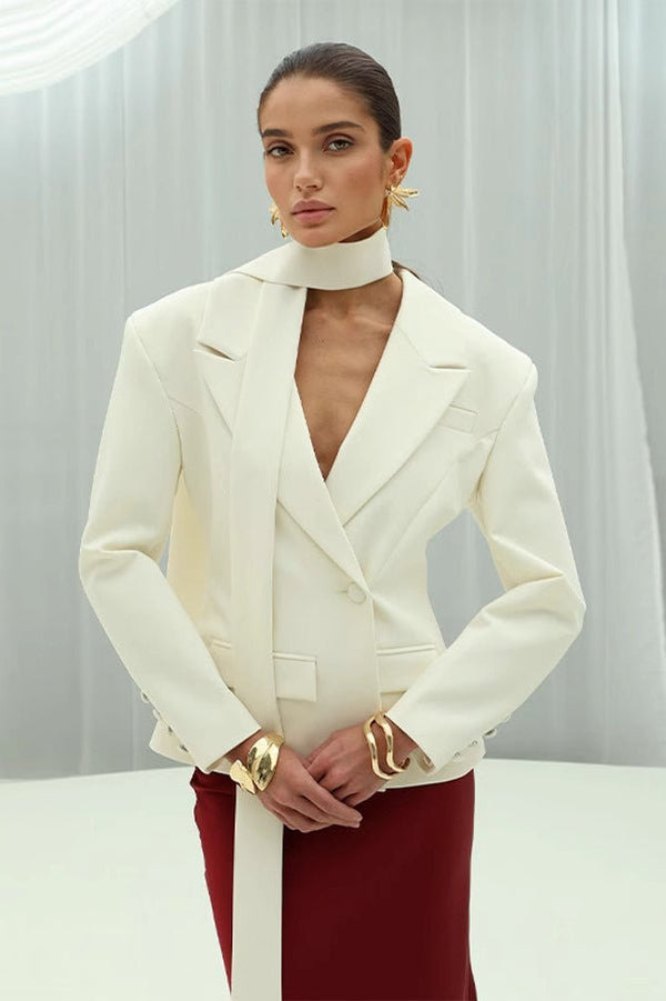 Blazer con collo a sciarpa Maxine