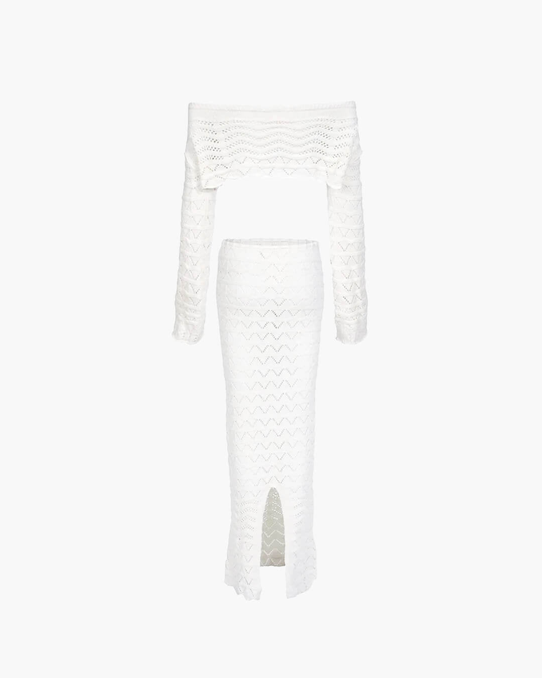 Completo da spiaggia in maglia con spalle scoperte Megan