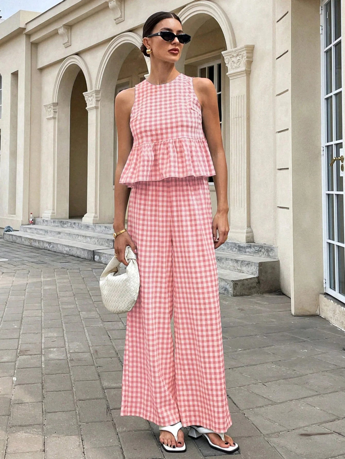 Mei Lattice Ruffled Two-Piece Set