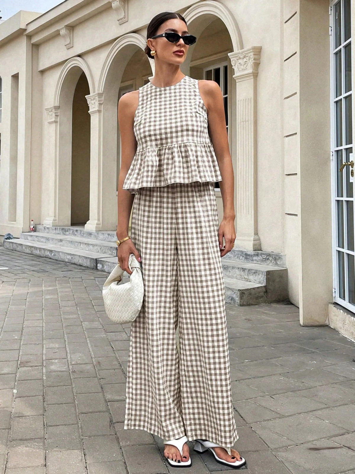 Mei Lattice Ruffled Two-Piece Set
