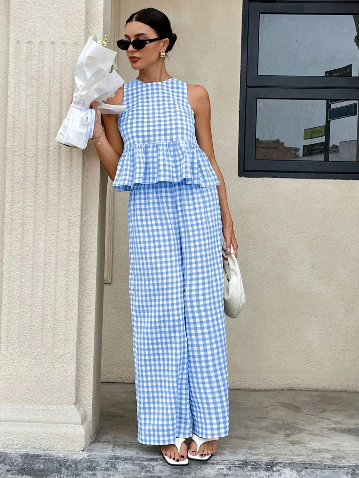Mei Lattice Ruffled Two-Piece Set