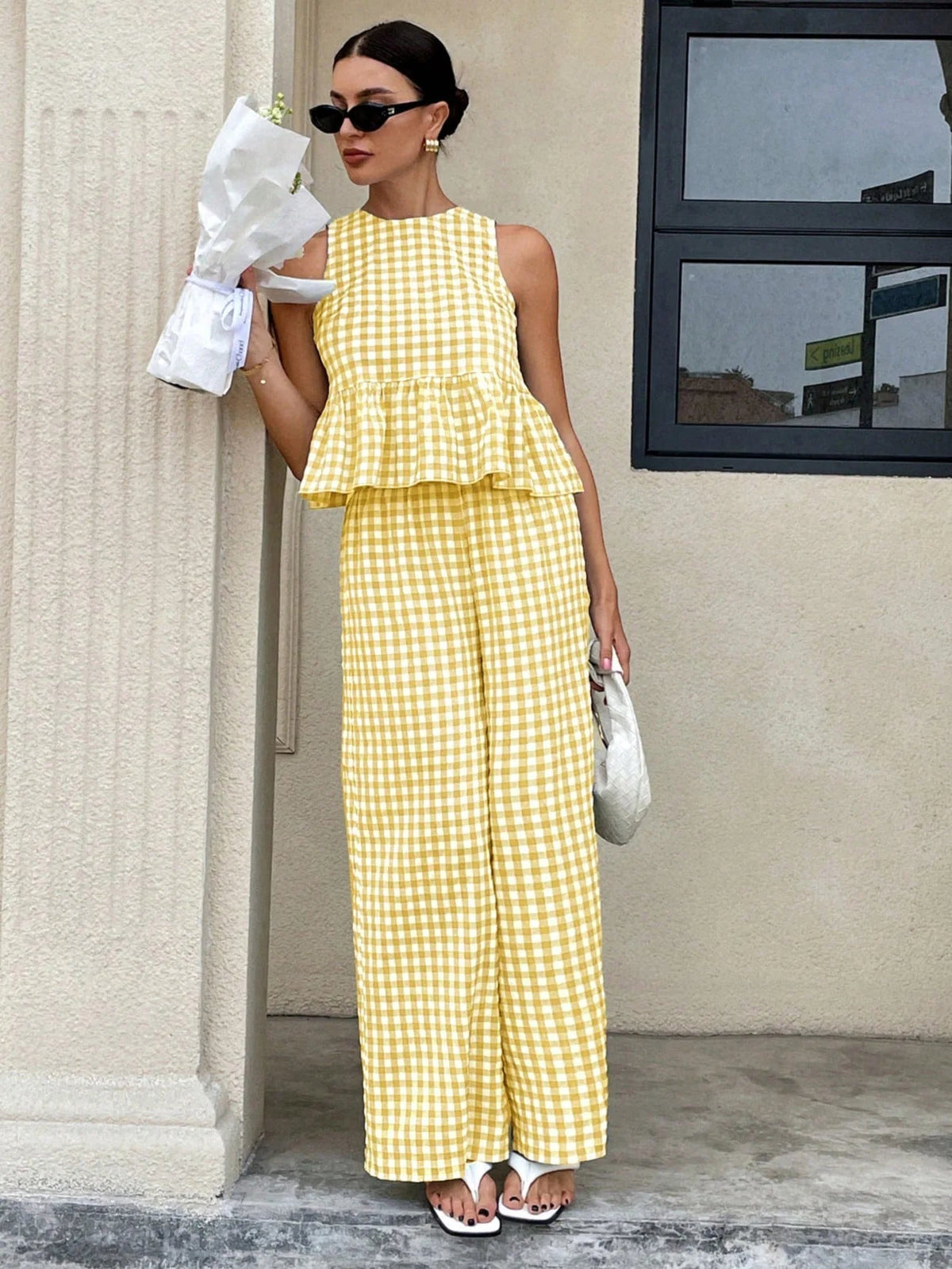 Mei Lattice Ruffled Two-Piece Set