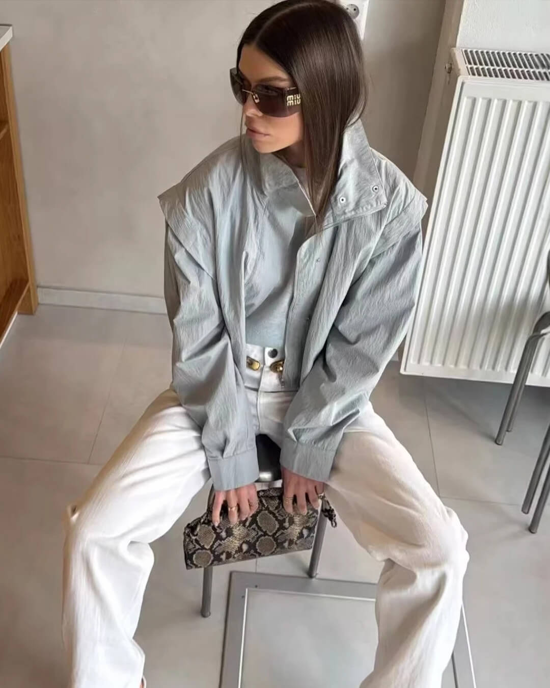 Giacca corta Melisande con collo alto