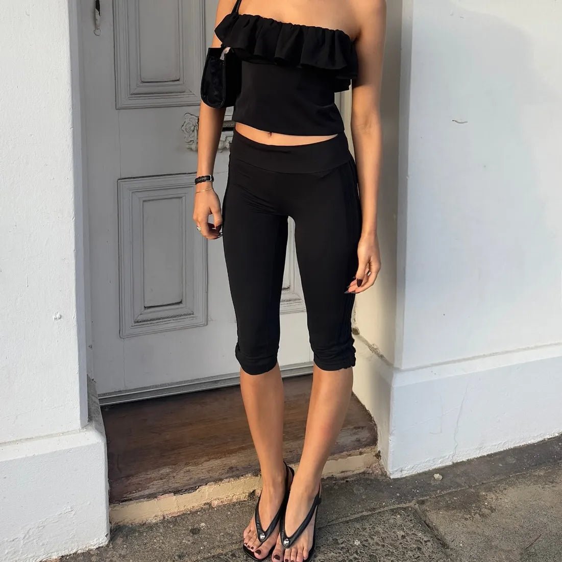 Millie Split Hem Capri Leggings