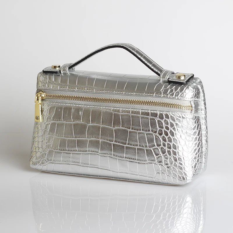 Pochette Minerva con motivo coccodrillo