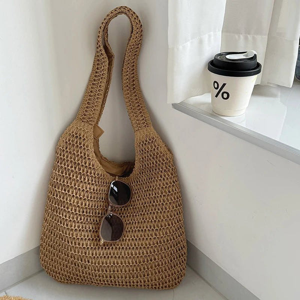 Borsa tote in paglia intrecciata Miranda