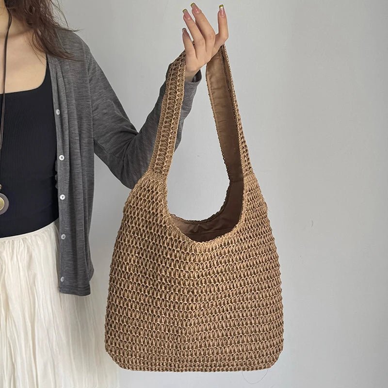Borsa tote in paglia intrecciata Miranda