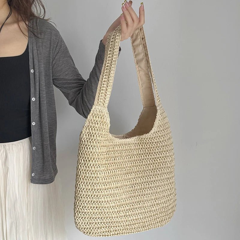 Borsa tote in paglia intrecciata Miranda