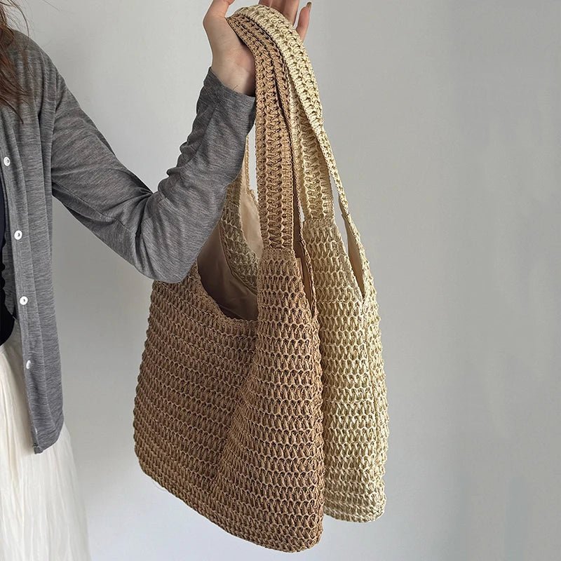 Borsa tote in paglia intrecciata Miranda
