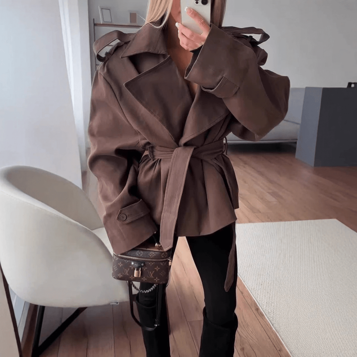 Trench corto con cintura Molly