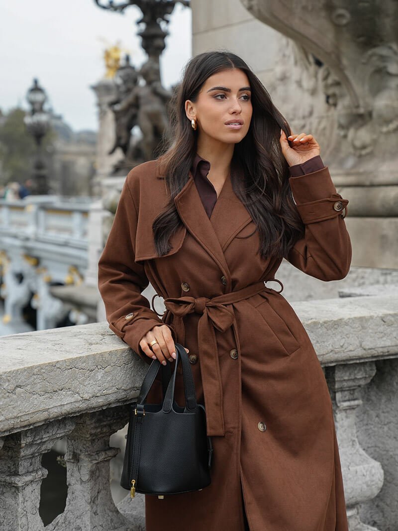 Trench coat in finto camoscio Molly