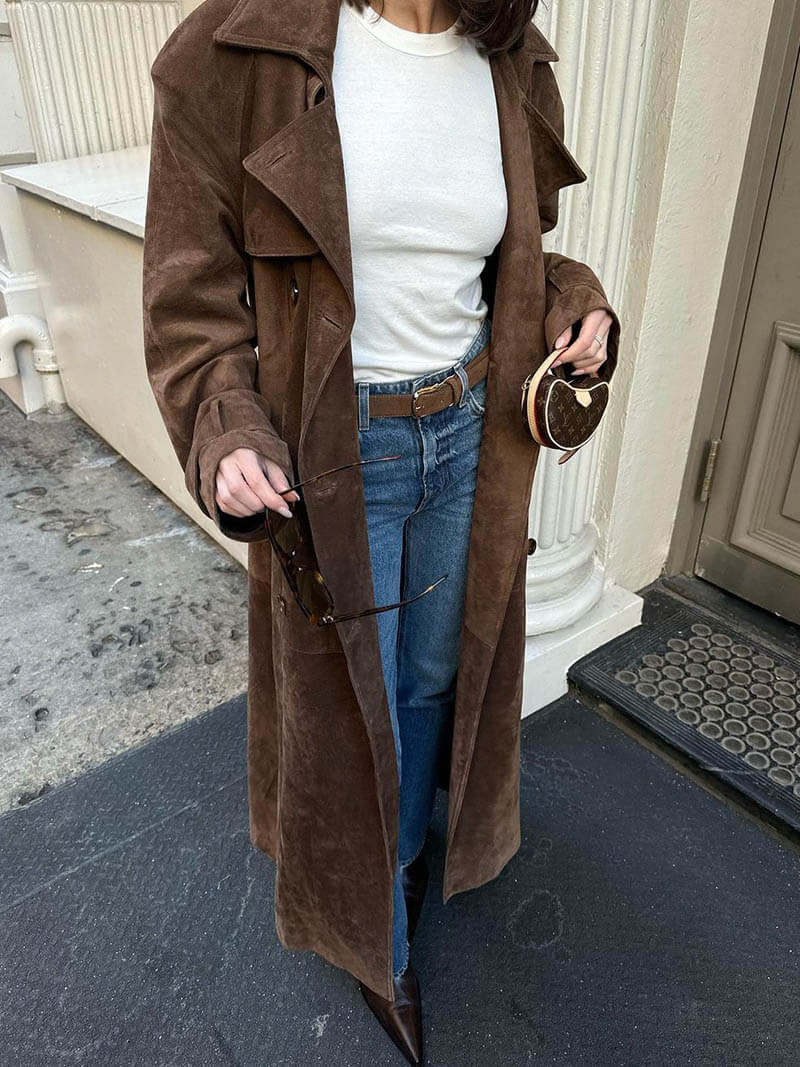 Trench coat in finto camoscio Molly