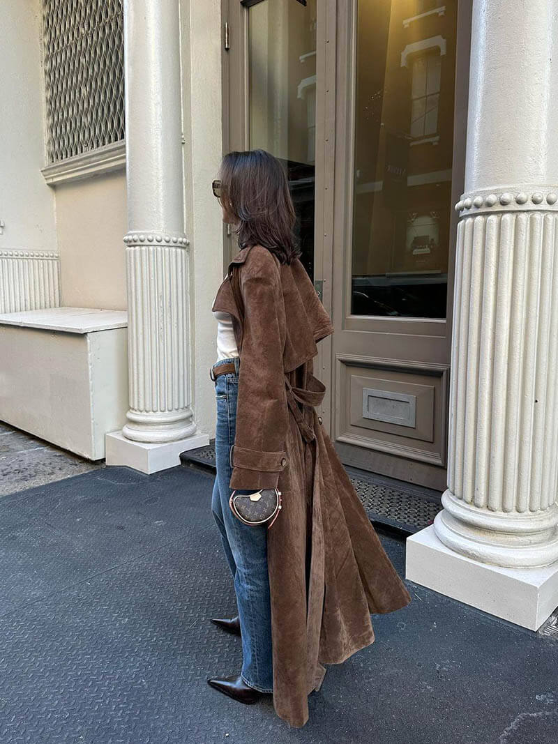 Trench coat in finto camoscio Molly