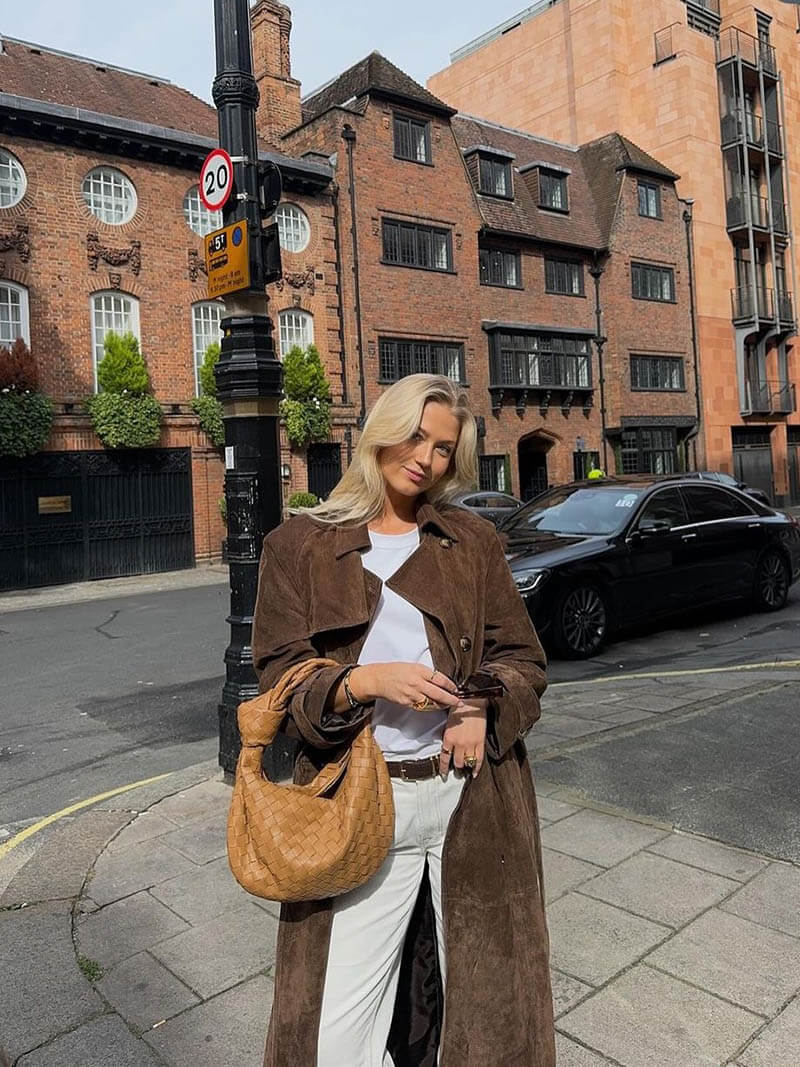 Trench coat in finto camoscio Molly