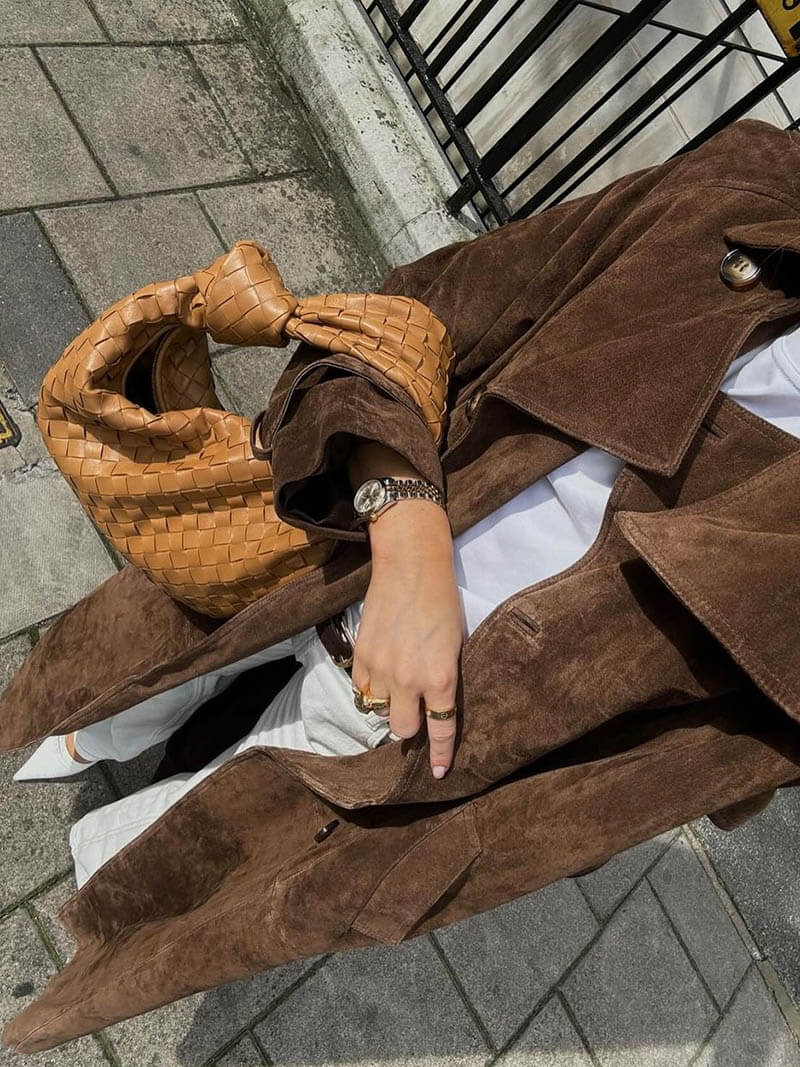 Trench coat in finto camoscio Molly