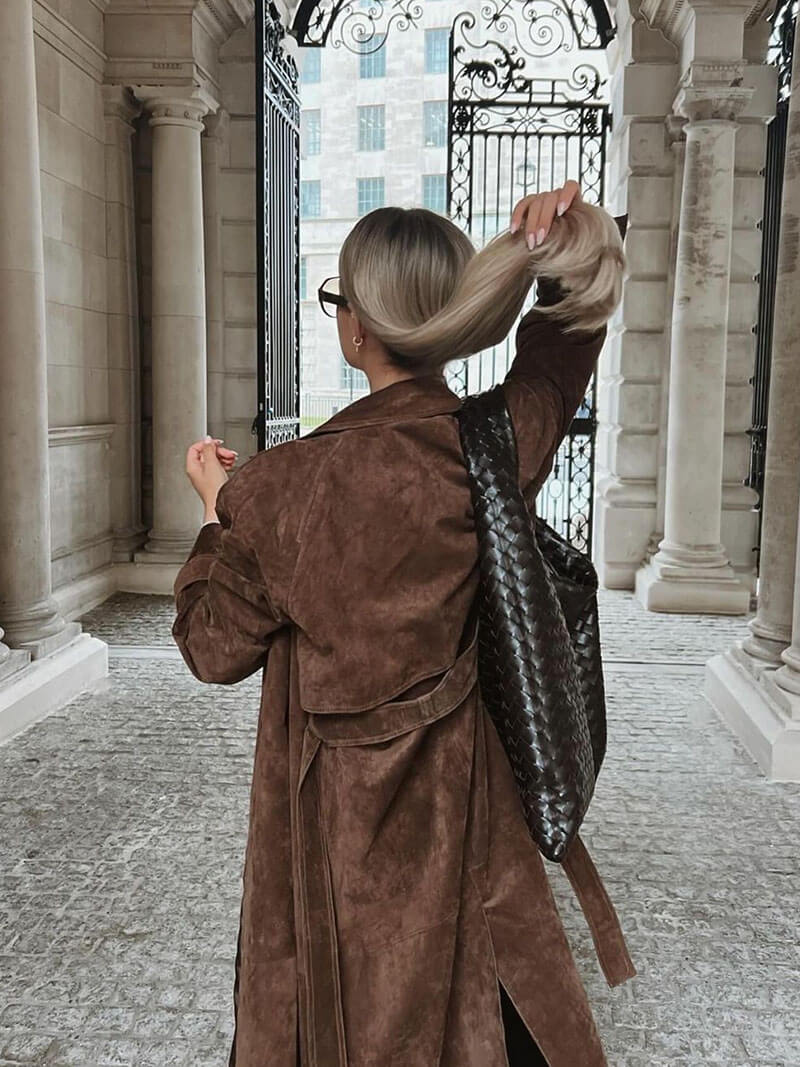 Trench coat in finto camoscio Molly