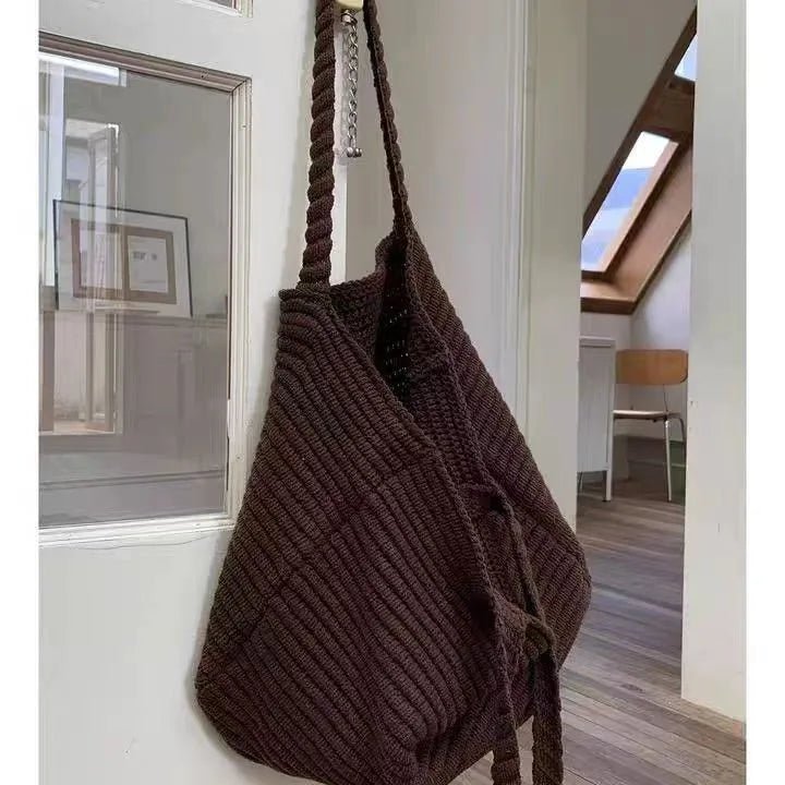 Borsa a tracolla lavorata a maglia morbida Morgan