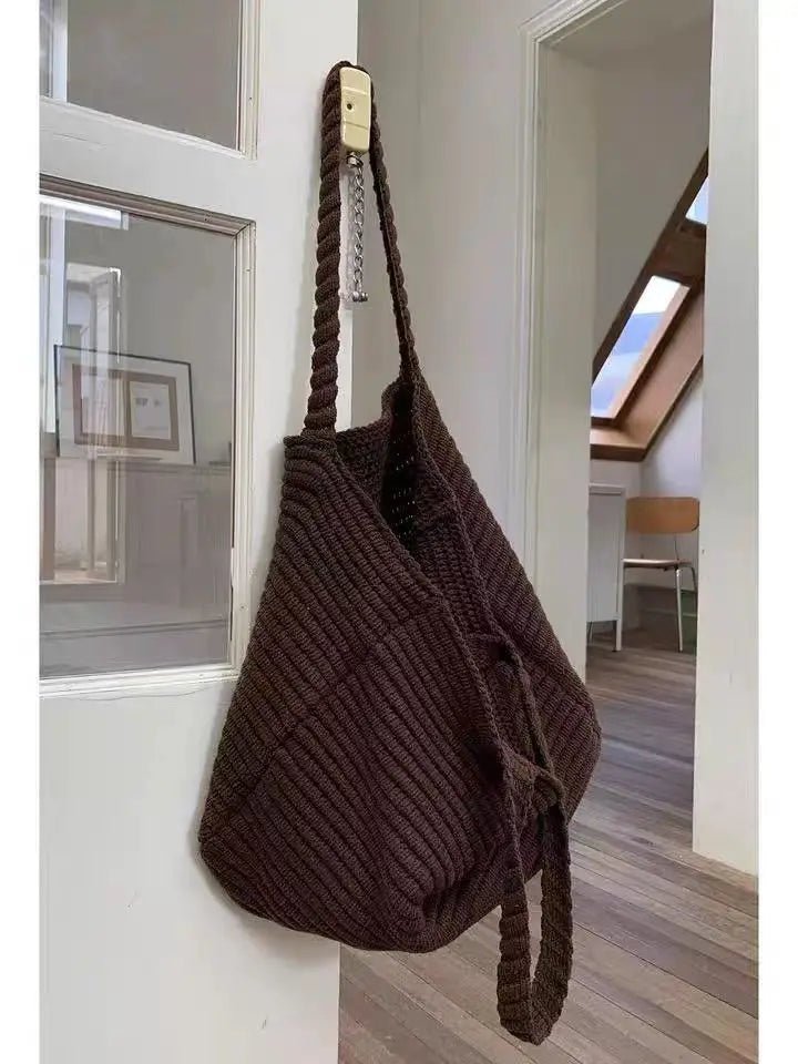 Borsa a tracolla lavorata a maglia morbida Morgan