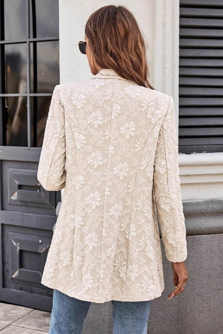 Blazer Nadia in jacquard con un solo bottone