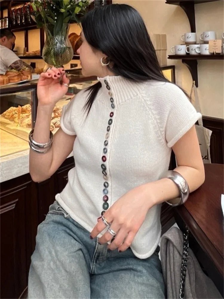 Top cardigan in maglia a coste Nadia