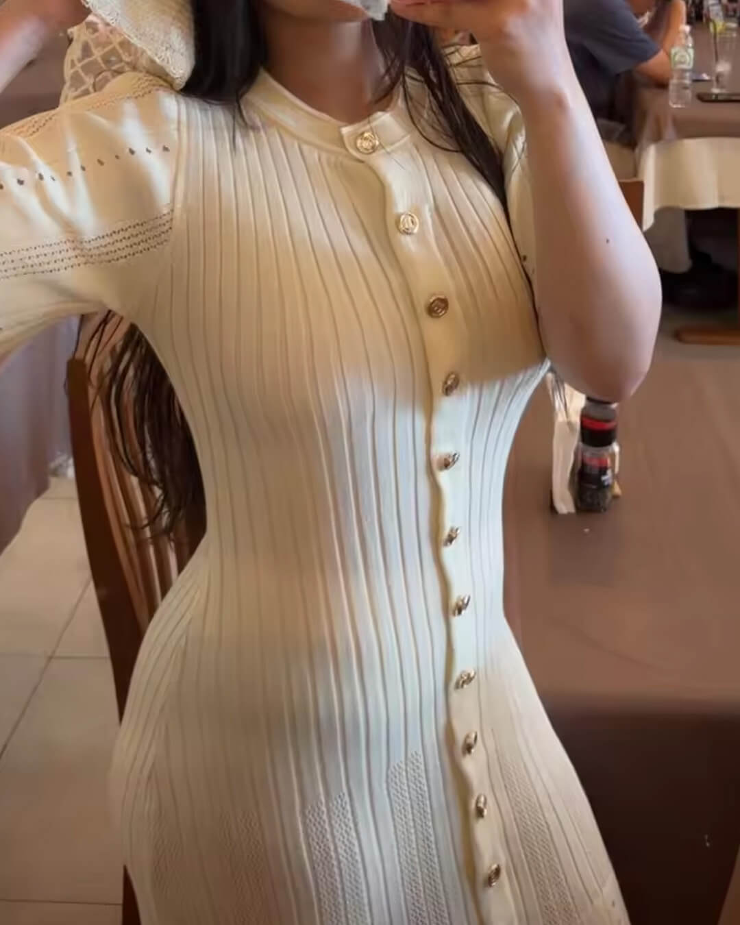 Abito lungo in maglia aderente Nancy