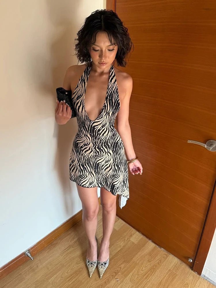 Vestito corto fasciato zebrato Natasha
