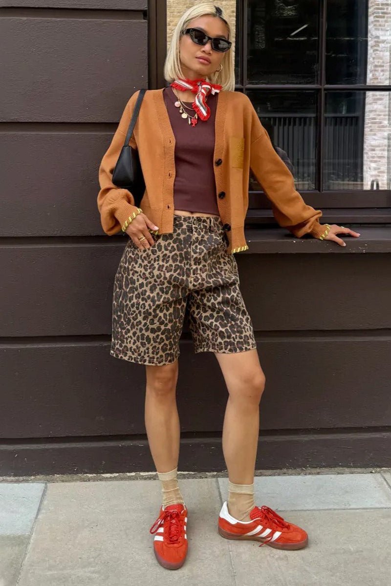 Short con stampa leopardata Nicole