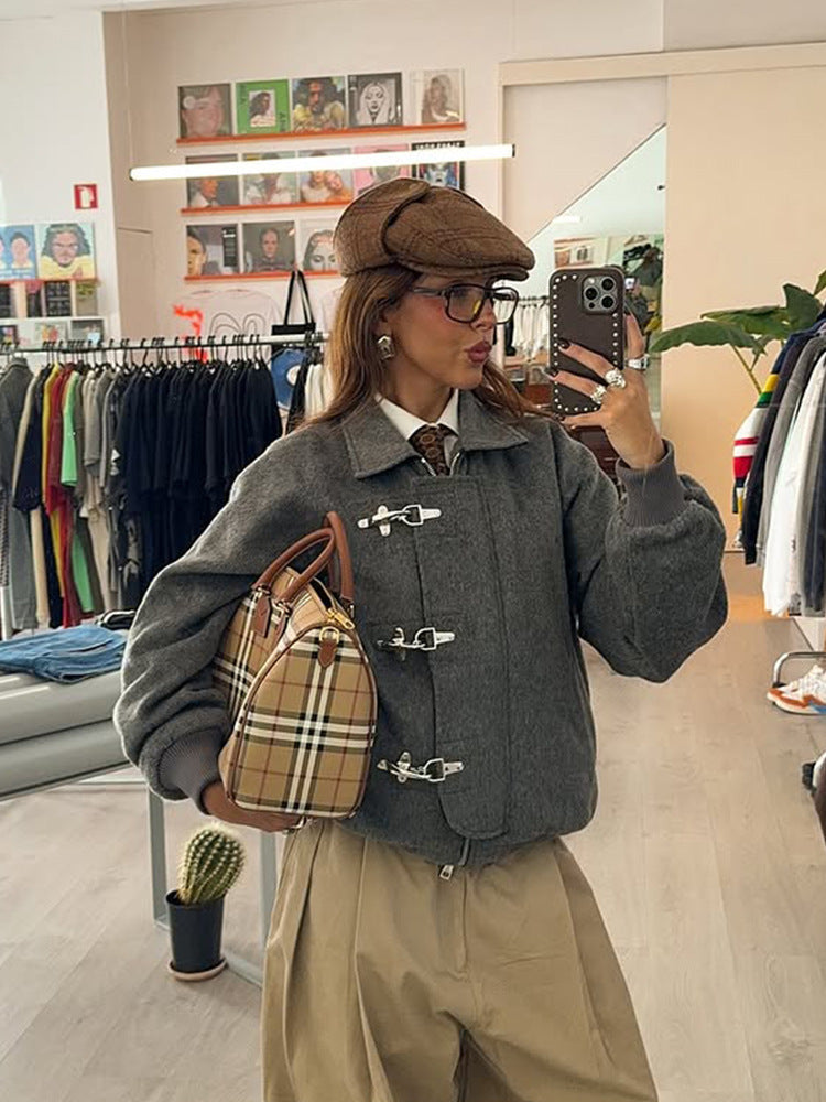 Giacca corta con chiusura a ganci Tove