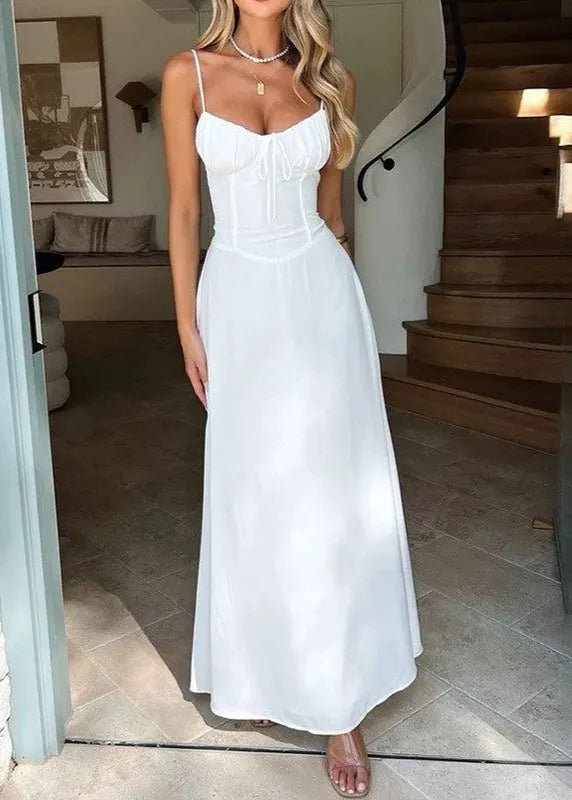 Abito lungo Odile con corpetto a corsetto