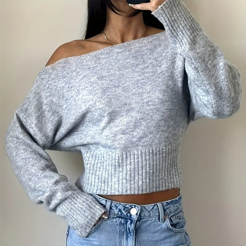 Maglione oversize con spalle scoperte