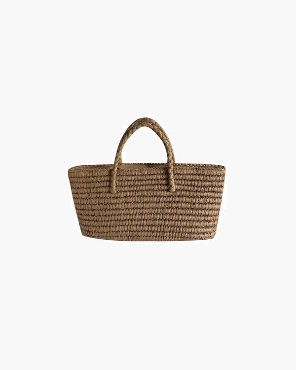 Borsa tote in paglia intrecciata a mano Olivia