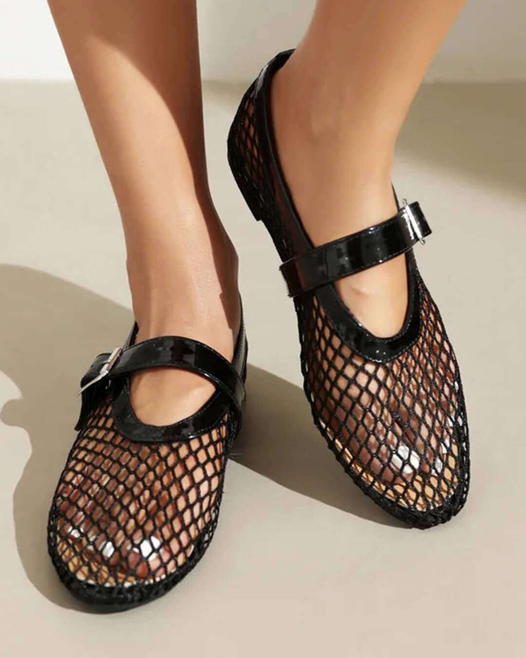 Ballerine in rete con fibbia Ondine