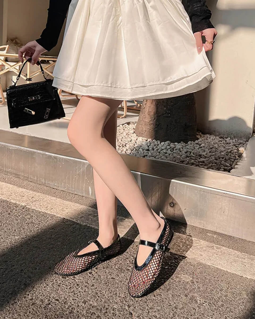 Ballerine in rete con fibbia Ondine