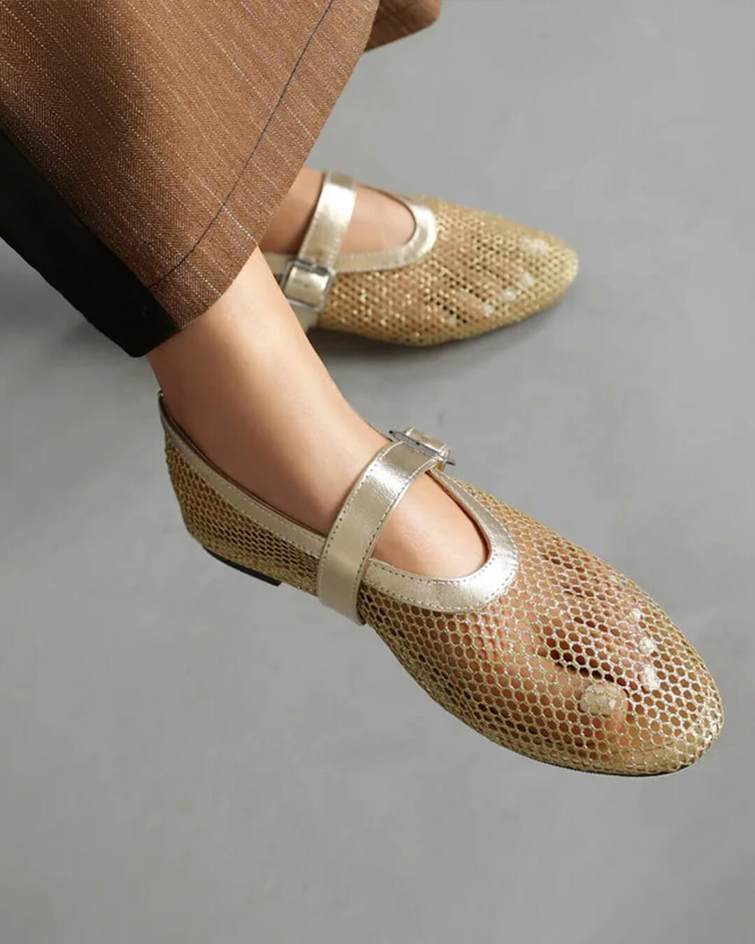 Ballerine in rete con fibbia Ondine