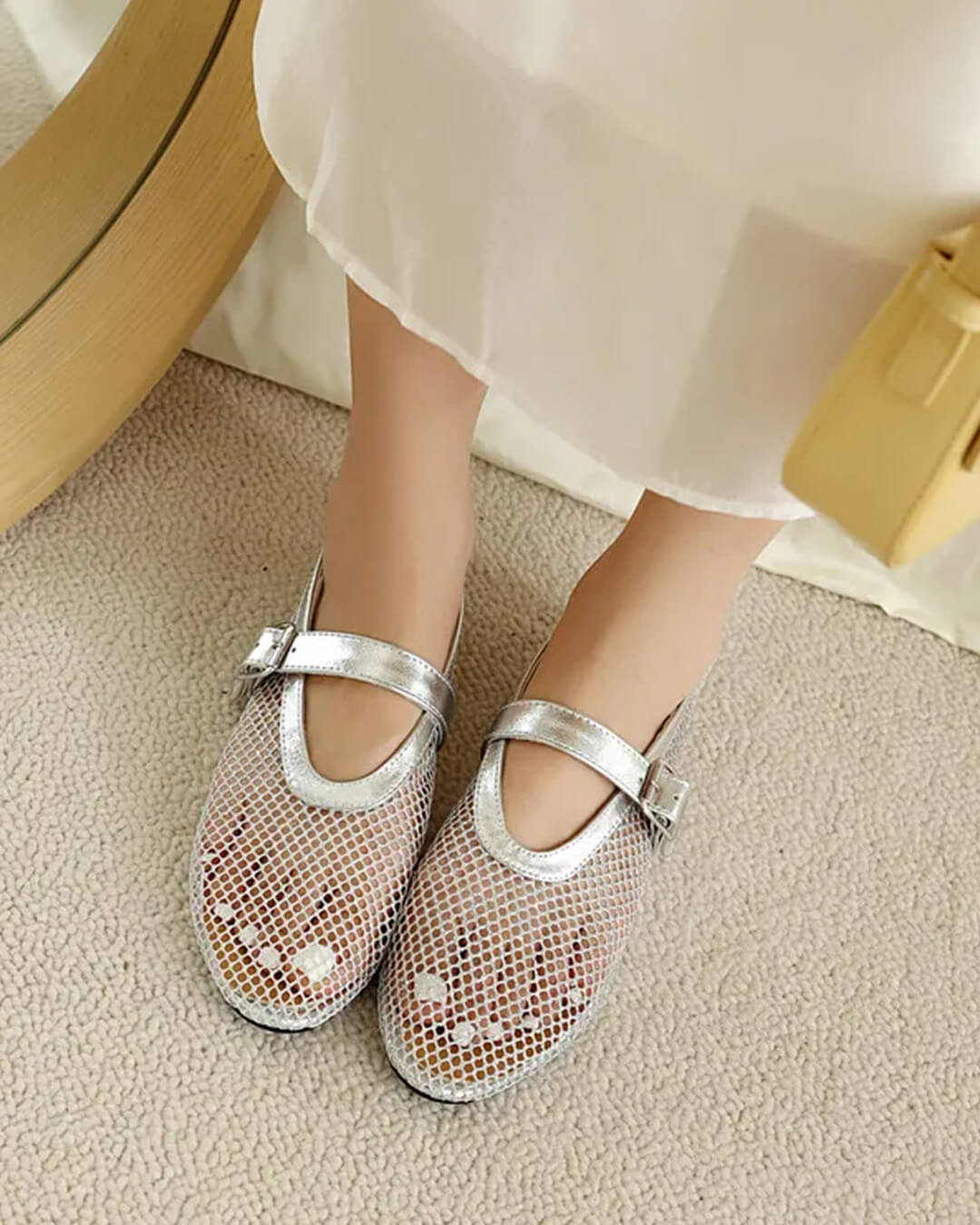 Ballerine in rete con fibbia Ondine
