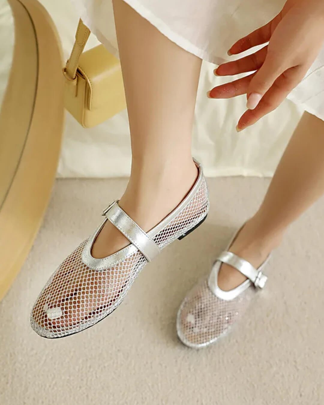 Ballerine in rete con fibbia Ondine