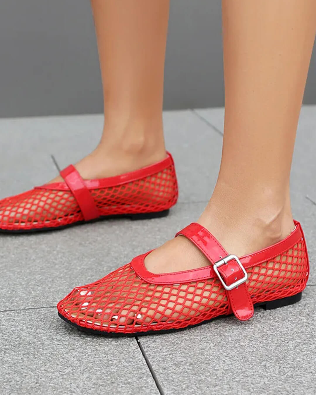 Ballerine in rete con fibbia Ondine