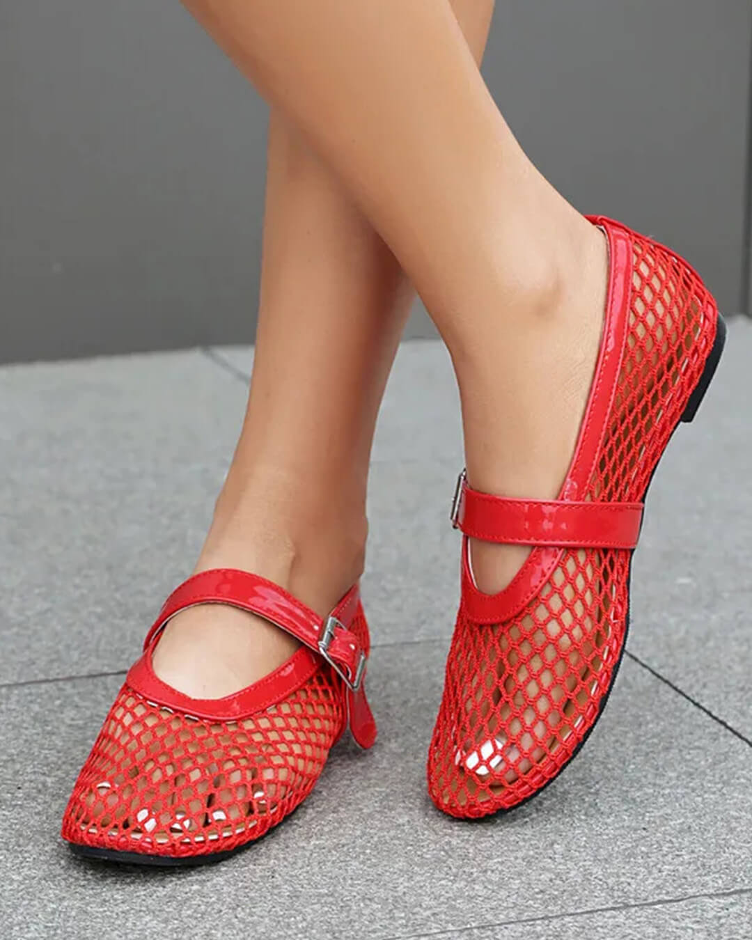 Ballerine in rete con fibbia Ondine
