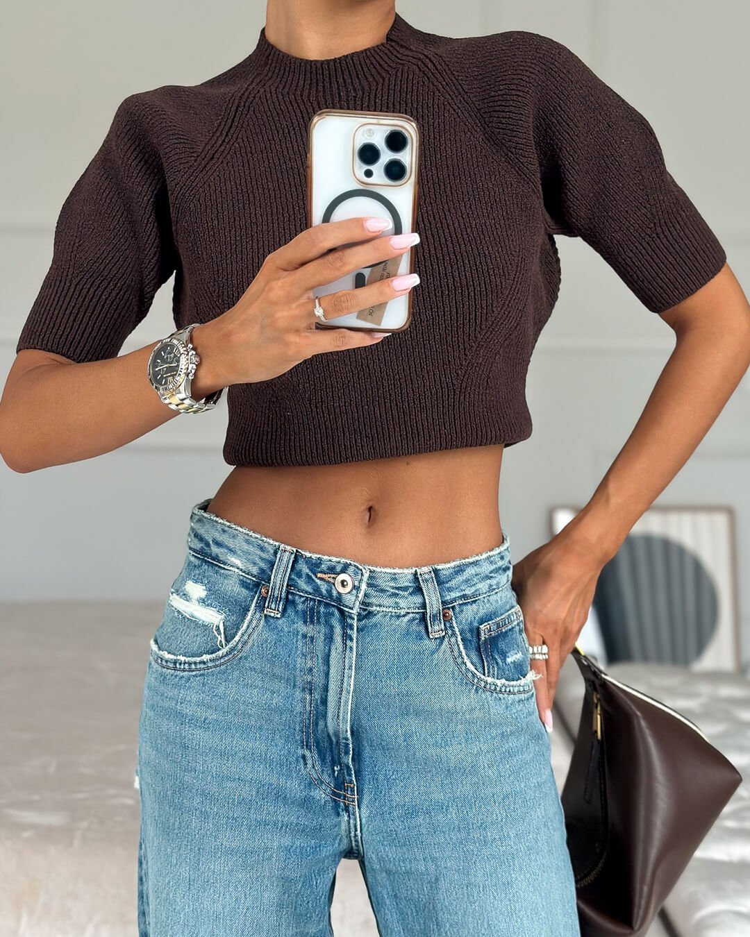 Paloma Top corto in maglia senza cuciture