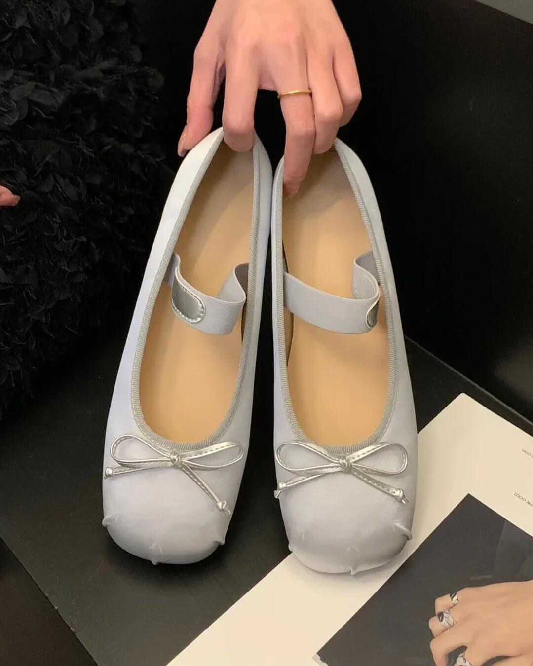 Ballerine Pamela in raso con fiocco