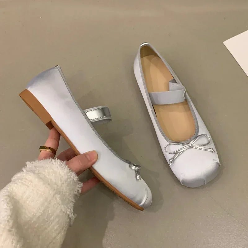 Ballerine Pamela in raso con fiocco