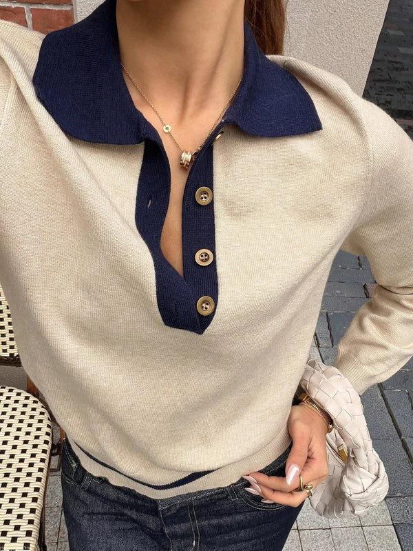 Polo in maglia Paris con blocchi di colore