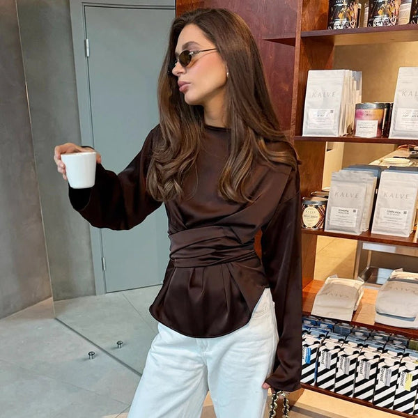 Penelope Tie Back Satin Blouse